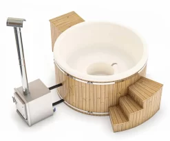 Houtgestookte Hottub Met Filteraansluiting - 4-6 Personen - Wit