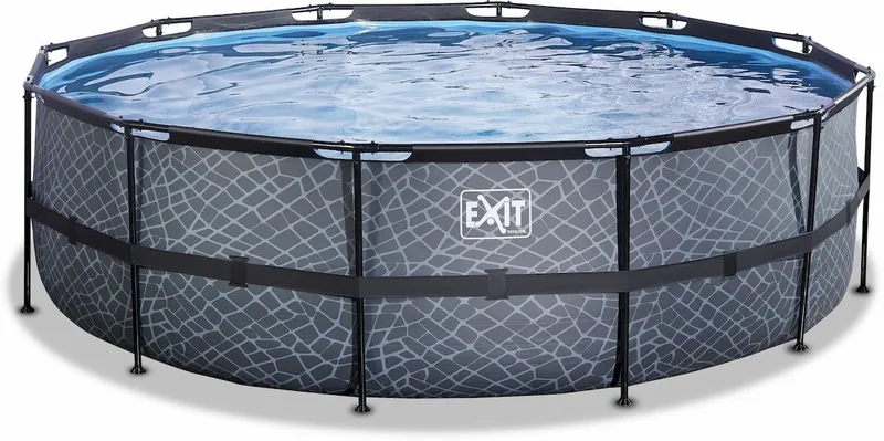 EXIT TOYS EXIT Stone Zwembad - 488 X 122 Cm - Met Zandfilterpomp En Trap - Afbeelding 2