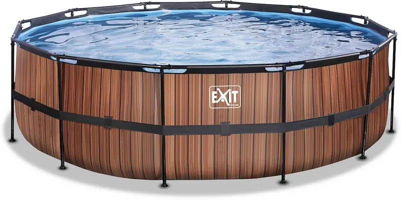 EXIT TOYS EXIT Wood Zwembad - 488 X 122 Cm - Met Zandfilterpomp En Trap - Afbeelding 2