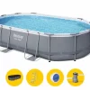 Bestway Power Steel Oval Zwembad - 488 X 305 X 107 Cm - Met Filterpomp En Accessoires