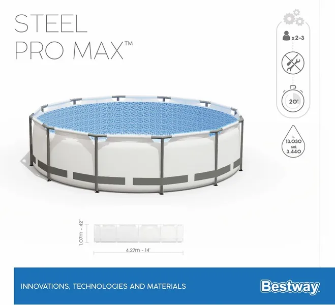 Bestway Steel Pro MAX Zwembad - 427 X 107 Cm - Met Filterpomp En Accessoires - Afbeelding 9