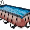 EXIT TOYS EXIT Wood Zwembad - 400 X 200 X 100 Cm - Met Zandfilterpomp En Trap