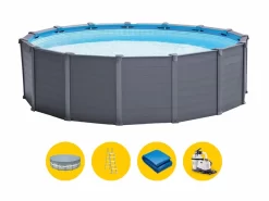 Intex Graphite Panel Pool - 478 X 124 Cm - Met Zandfilterpomp En Accessoires